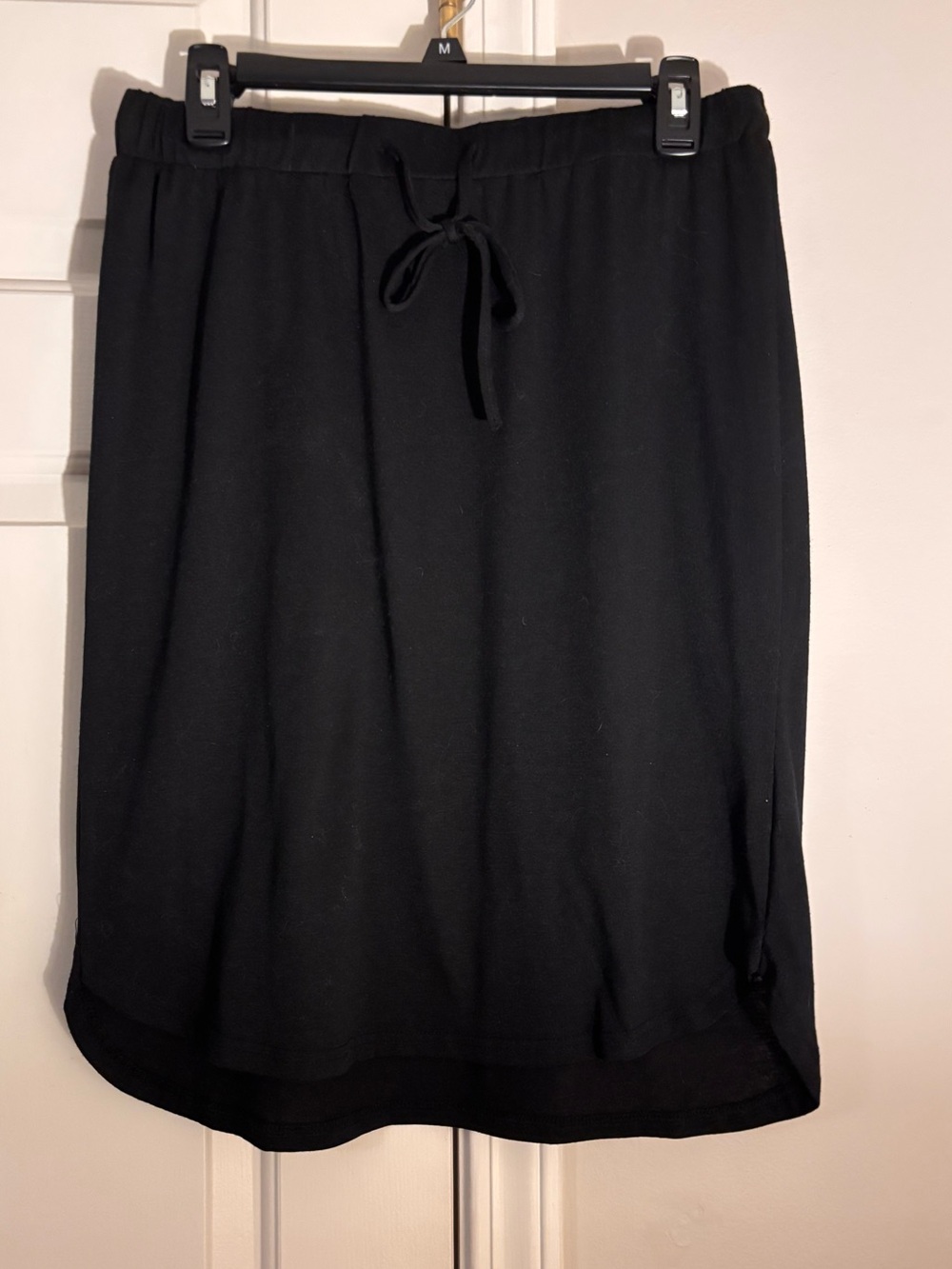 Tickled Teal Black Midi Drawstring Skirt